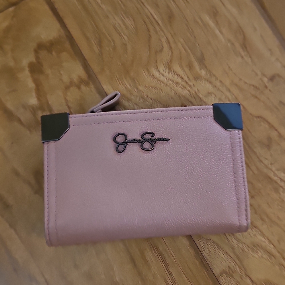 Pink Wallet with Black Accents